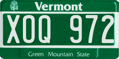VT license plate XOQ972