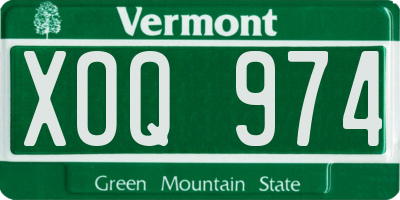 VT license plate XOQ974