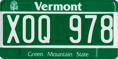 VT license plate XOQ978