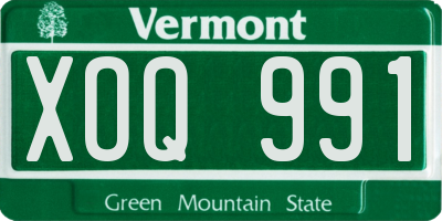 VT license plate XOQ991