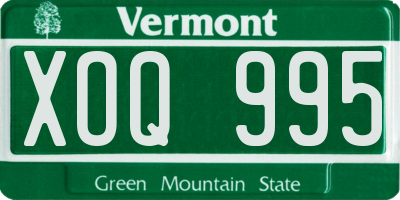 VT license plate XOQ995