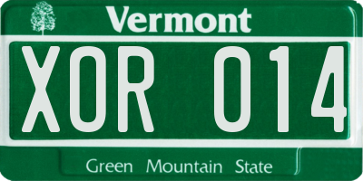 VT license plate XOR014