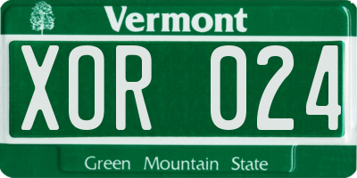 VT license plate XOR024