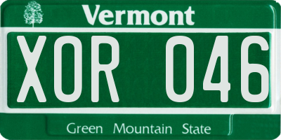 VT license plate XOR046