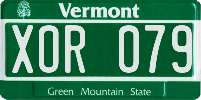 VT license plate XOR079