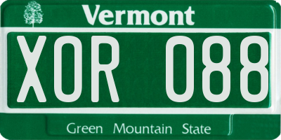 VT license plate XOR088