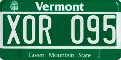 VT license plate XOR095