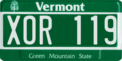 VT license plate XOR119