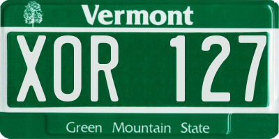VT license plate XOR127