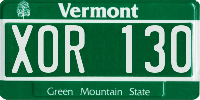 VT license plate XOR130