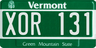 VT license plate XOR131