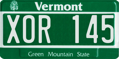VT license plate XOR145