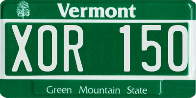 VT license plate XOR150