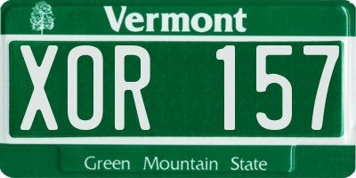 VT license plate XOR157