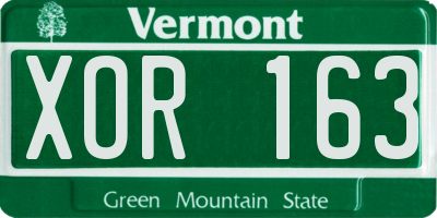 VT license plate XOR163