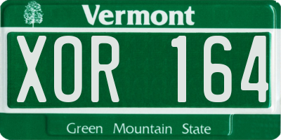 VT license plate XOR164