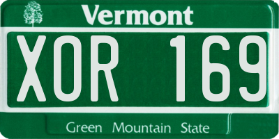VT license plate XOR169
