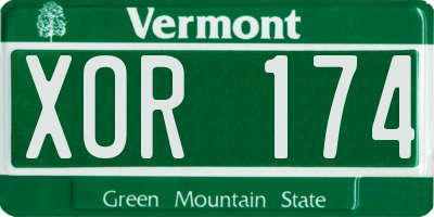 VT license plate XOR174