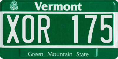 VT license plate XOR175