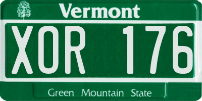 VT license plate XOR176