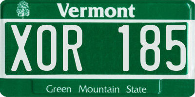 VT license plate XOR185
