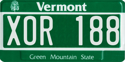 VT license plate XOR188