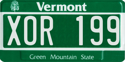 VT license plate XOR199