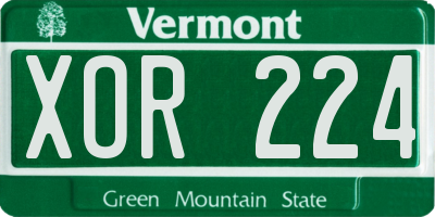 VT license plate XOR224