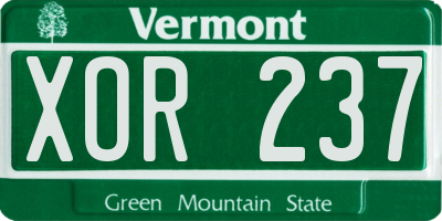VT license plate XOR237
