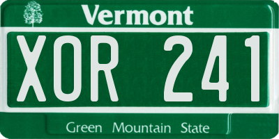 VT license plate XOR241