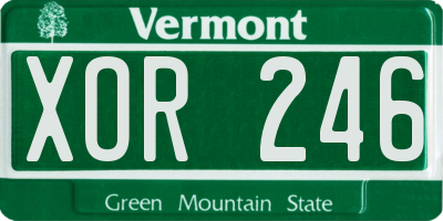 VT license plate XOR246