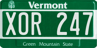 VT license plate XOR247