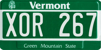VT license plate XOR267