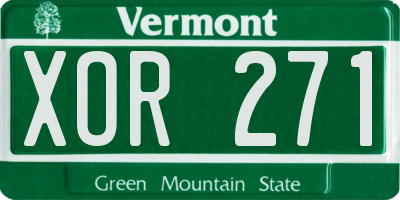 VT license plate XOR271