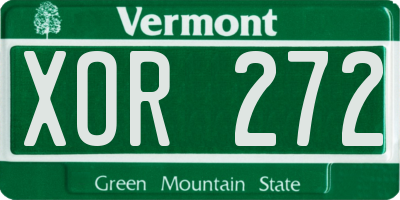 VT license plate XOR272