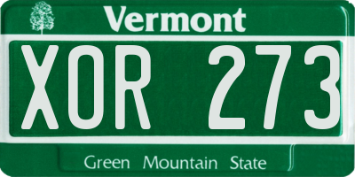 VT license plate XOR273