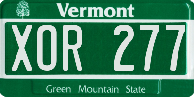 VT license plate XOR277