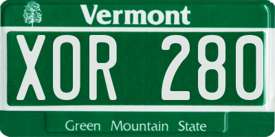 VT license plate XOR280