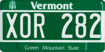 VT license plate XOR282