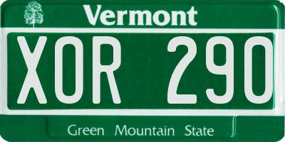 VT license plate XOR290