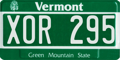 VT license plate XOR295