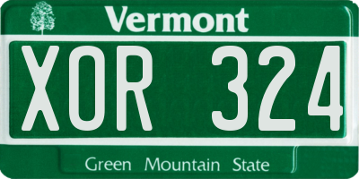 VT license plate XOR324