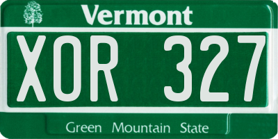 VT license plate XOR327