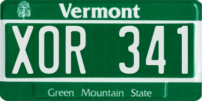 VT license plate XOR341