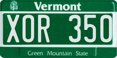 VT license plate XOR350