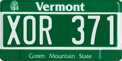 VT license plate XOR371