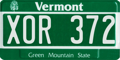 VT license plate XOR372