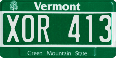 VT license plate XOR413