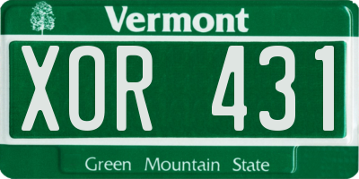VT license plate XOR431