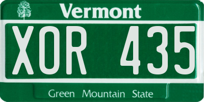 VT license plate XOR435